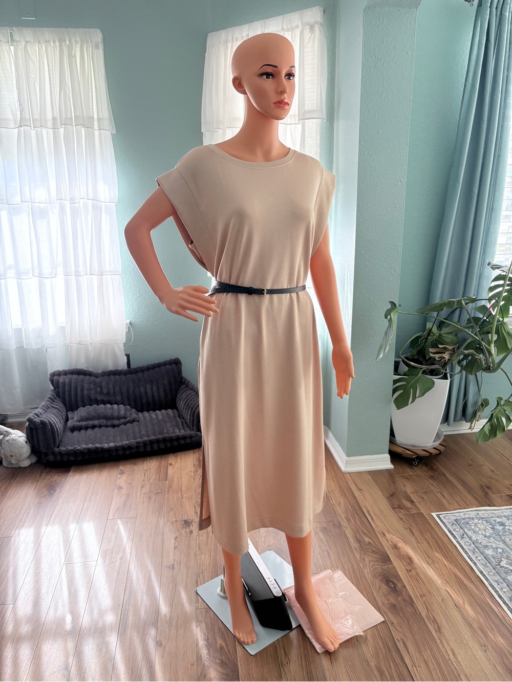 ANRABESS Beige T-Shirt Dress – Size XXL - Picture 3 of 7